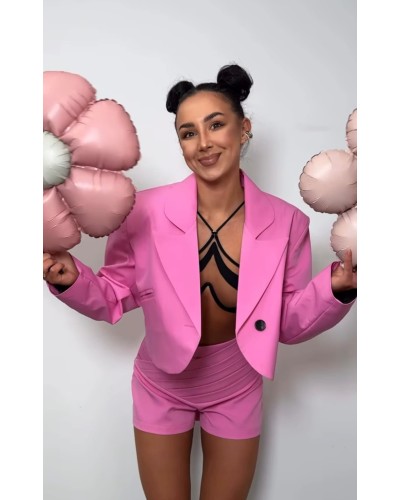 Marynarka krótka z kokardą na plecach La Milla różowa