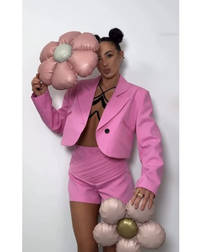 Marynarka krótka z kokardą na plecach La Milla różowa