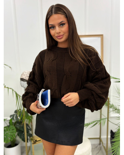 Sweter AURA czekoladowy