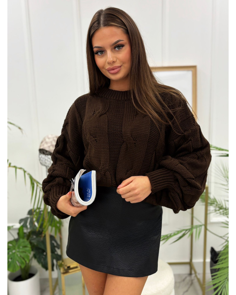 Sweter AURA czekoladowy