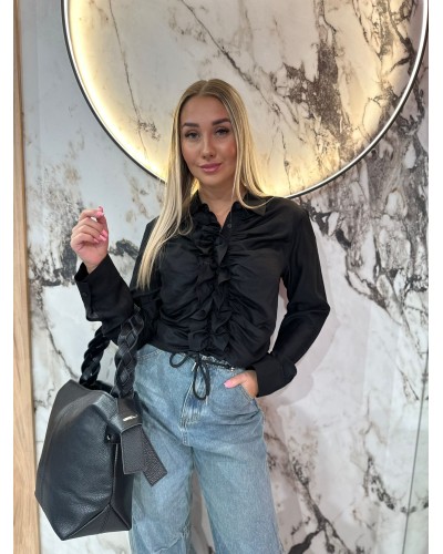 Koszula z żabotem By o la la...! czarna