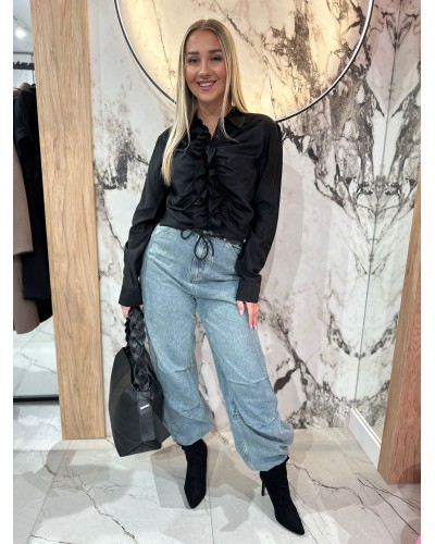 Koszula z żabotem By o la la...! czarna