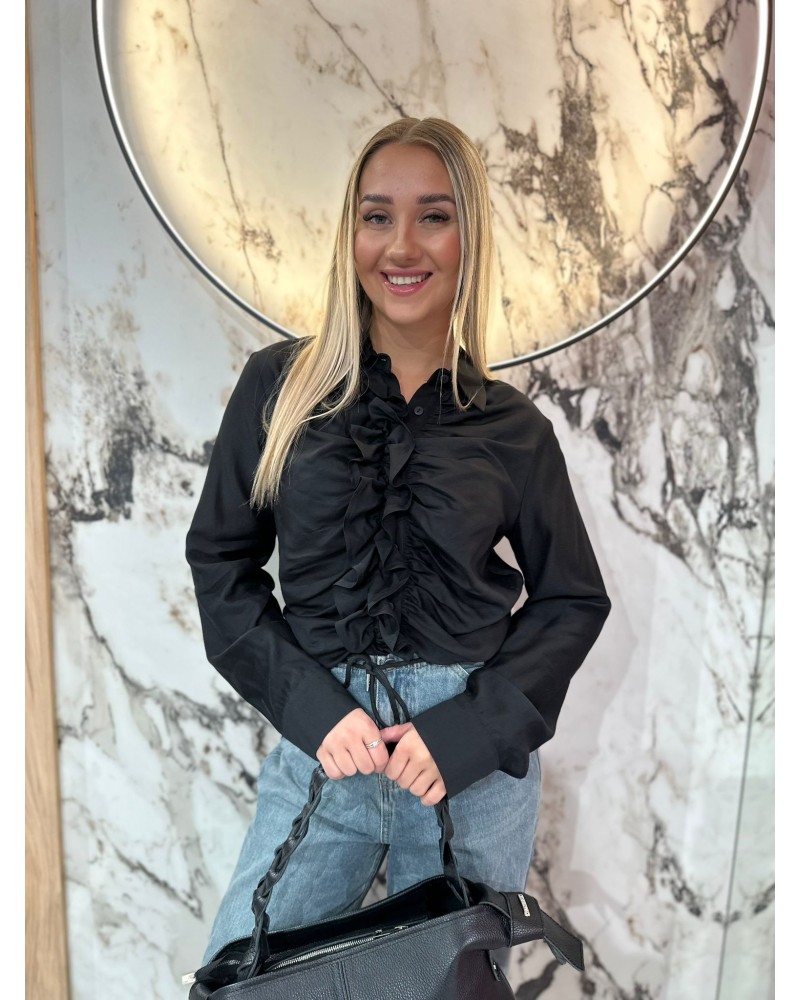 Koszula z żabotem By o la la...! czarna