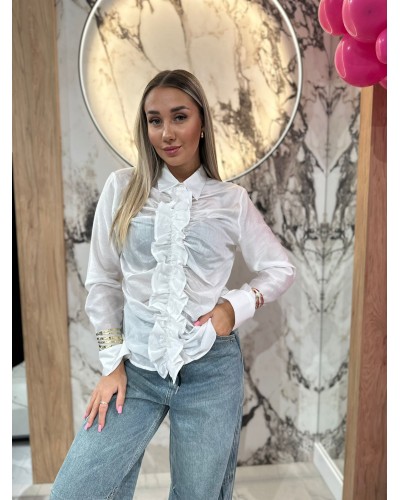 Koszula z żabotem By o la la...! biała