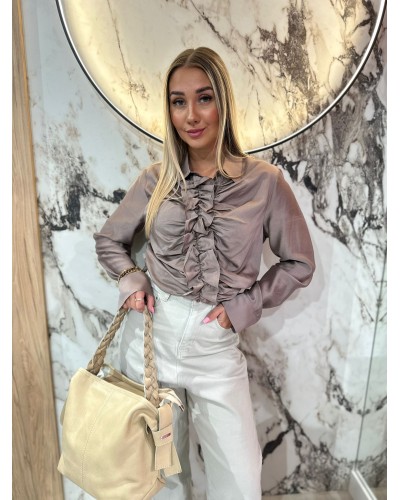 Koszula z żabotem By o la la...! kakao