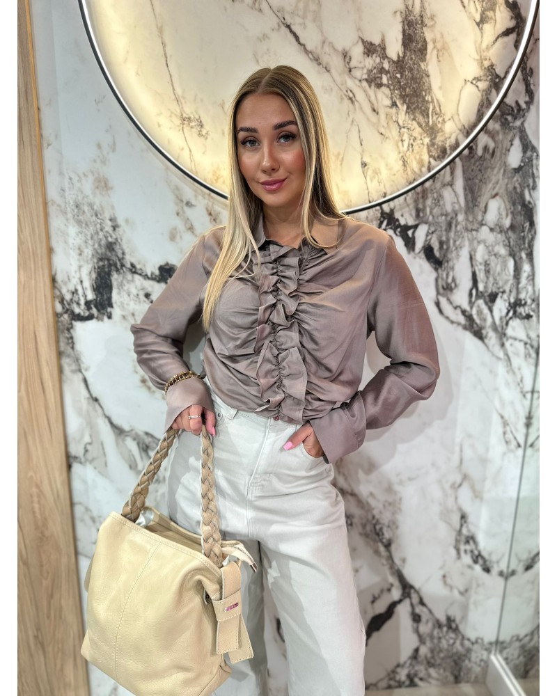 Koszula z żabotem By o la la...! kakao