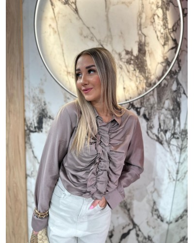 Koszula z żabotem By o la la...! kakao