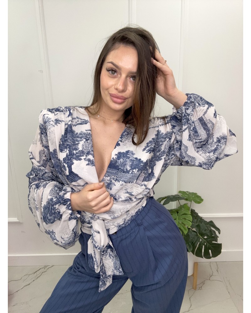 Koszula wiązana DIOR La Milla granatowa