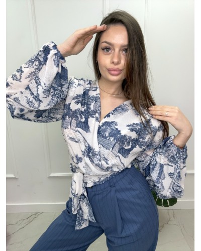 Koszula wiązana DIOR La Milla granatowa