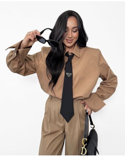 Koszula z krawatem La Milla beżowa