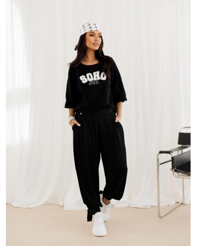 Materiałowe alladynki z wiązaną nogawką By o la la...! czarne