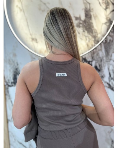 Bokserka prążkowana Wiosna By o la la...! kakao