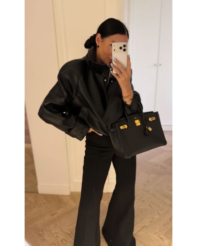 Spodnie materiałowe dzwony LA MILLA czarne