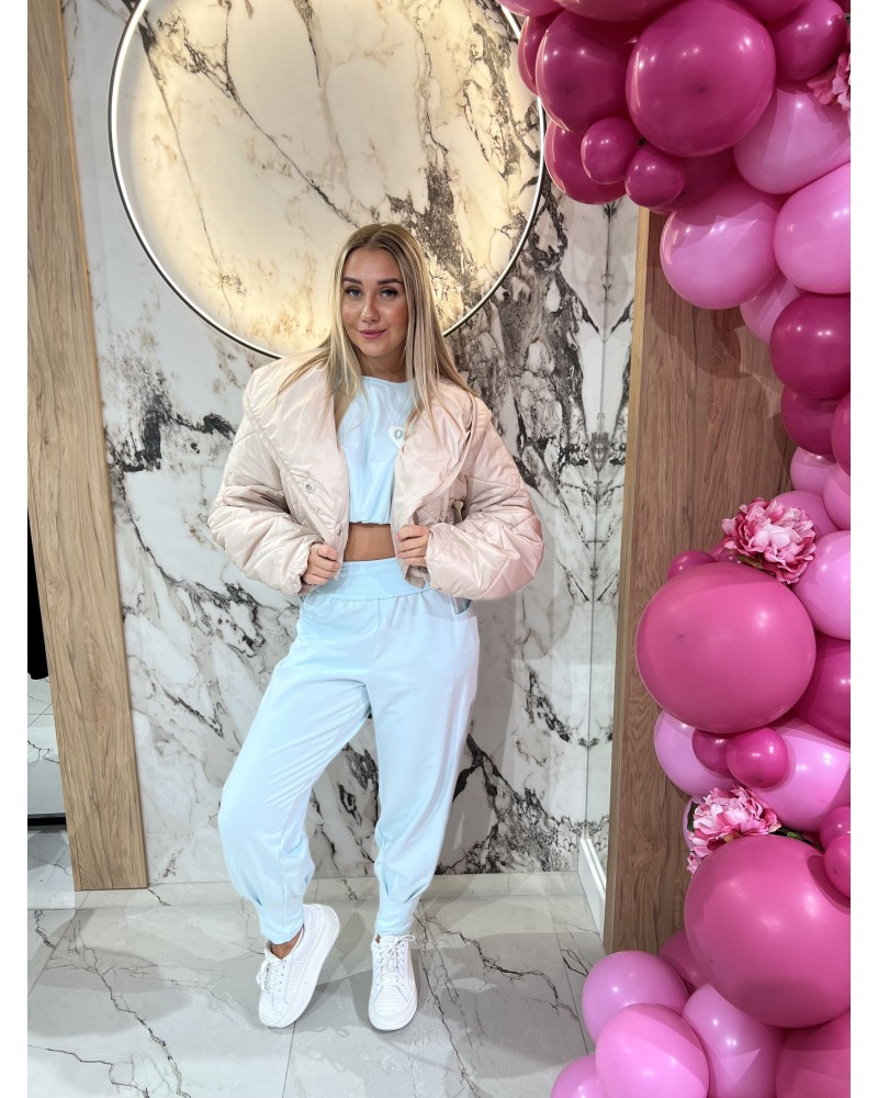 Spodnie dresowe z wywijaną gumką  By o la la...! blue mint