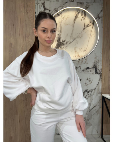 Spodnie dresowe z wywijaną gumą By o la la...! białe