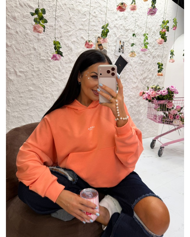 Bluza oversize z kapturem La Milla brzoskwiniowa