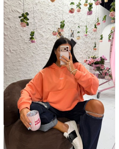 Bluza oversize z kapturem La Milla brzoskwiniowa