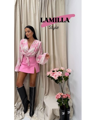 Spódnico-spodenki a'la jeans La Milla różowe