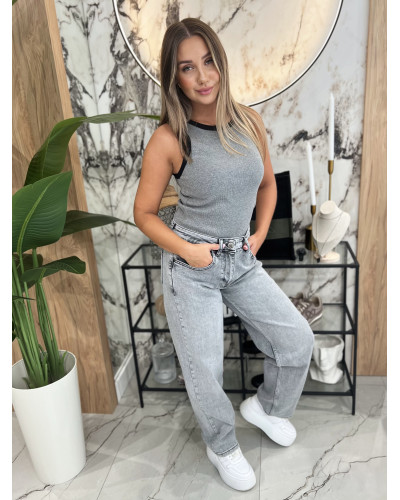 Spodnie jeansowe By o la la...! szare