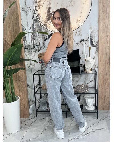 Spodnie jeansowe By o la la...! szare
