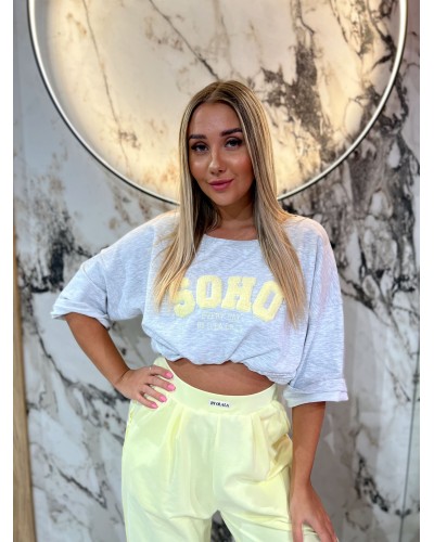 T-shirt SOHO By o la la...! szary melanż z sunshine