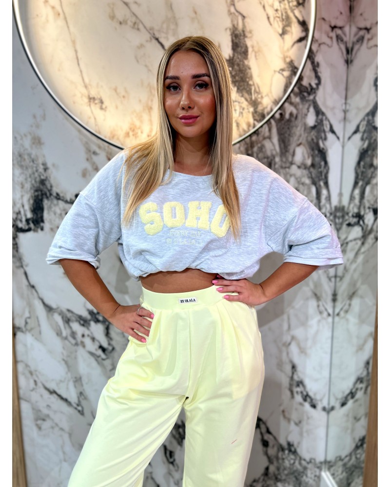 T-shirt SOHO By o la la...! szary melanż z sunshine