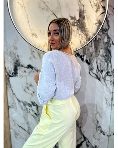 T-shirt SOHO By o la la...! szary melanż z sunshine