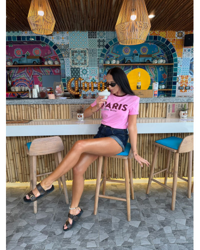 T-Shirt La Milla Paris róż z bordo