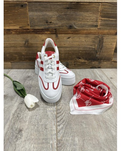 Sneakersy By o la la...! białe z red kiss