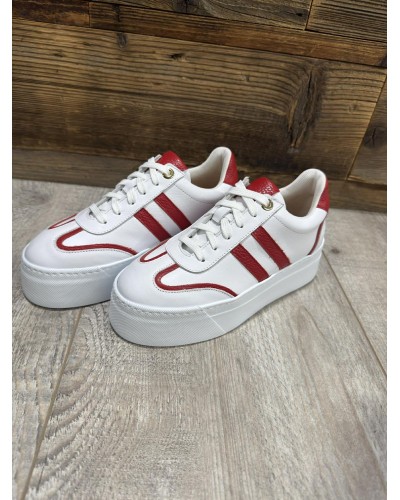 Sneakersy By o la la...! białe z red kiss