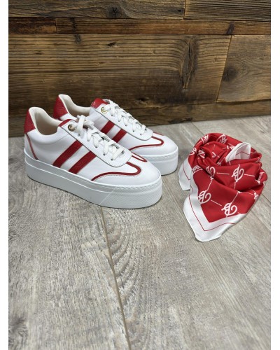 Sneakersy By o la la...! białe z red kiss