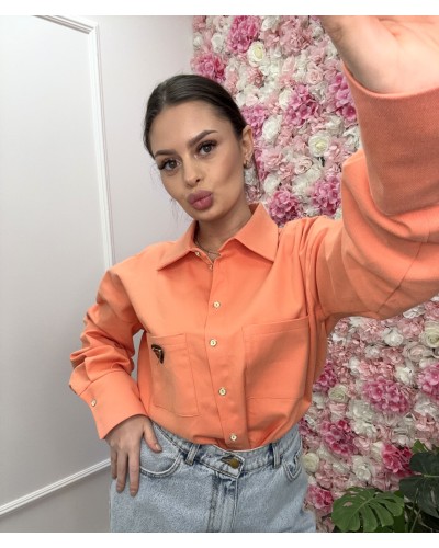 Koszula a'la jeansowa logo La Milla brzoskwiniowa