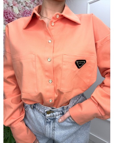 Koszula a'la jeansowa logo La Milla brzoskwiniowa