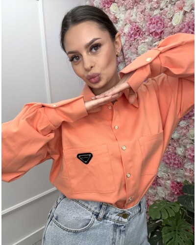 Koszula a'la jeansowa logo La Milla brzoskwiniowa