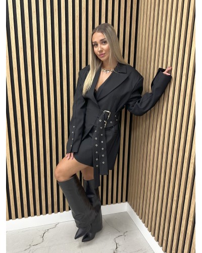 Sukienka marynarka z paskami La Milla czarna