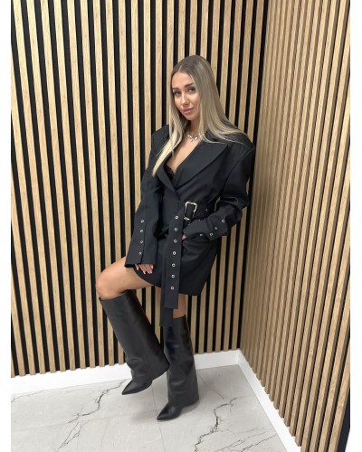 Sukienka marynarka z paskami La Milla czarna