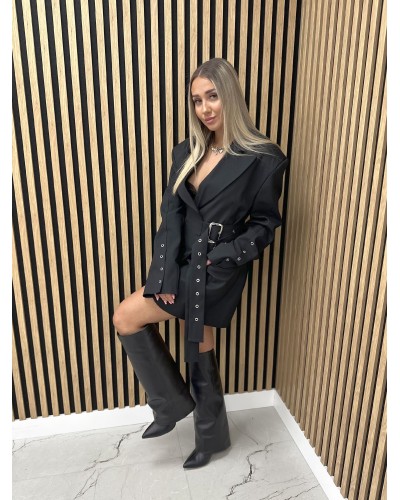 Sukienka marynarka z paskami La Milla czarna