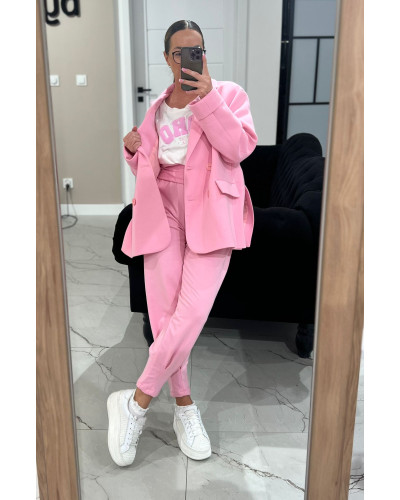 Spodnie dresowe z wywijaną gumą By o la la...! sugar pink