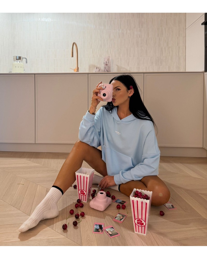 Bluza oversize z kapturem La Milla błękitna