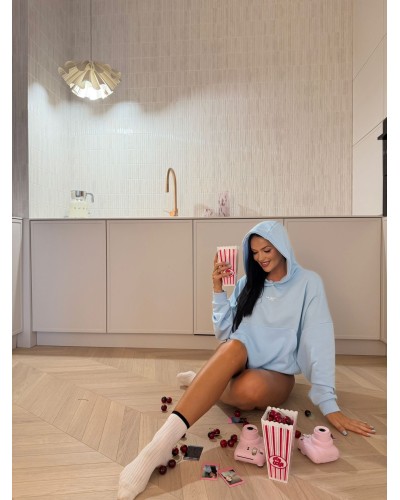 Bluza oversize z kapturem La Milla błękitna