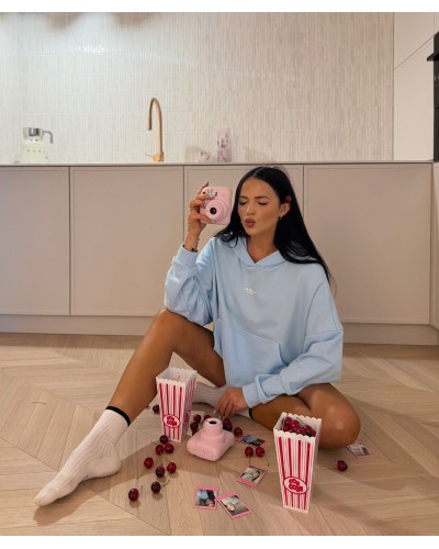 Bluza oversize z kapturem La Milla błękitna