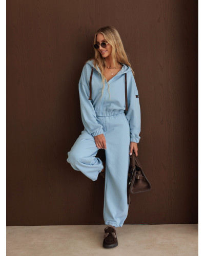 Bluza na zamek z naszywką By o la la...! stone blue