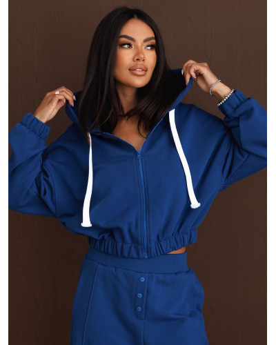 Bluza na zamek z naszywką By o la la...! navy