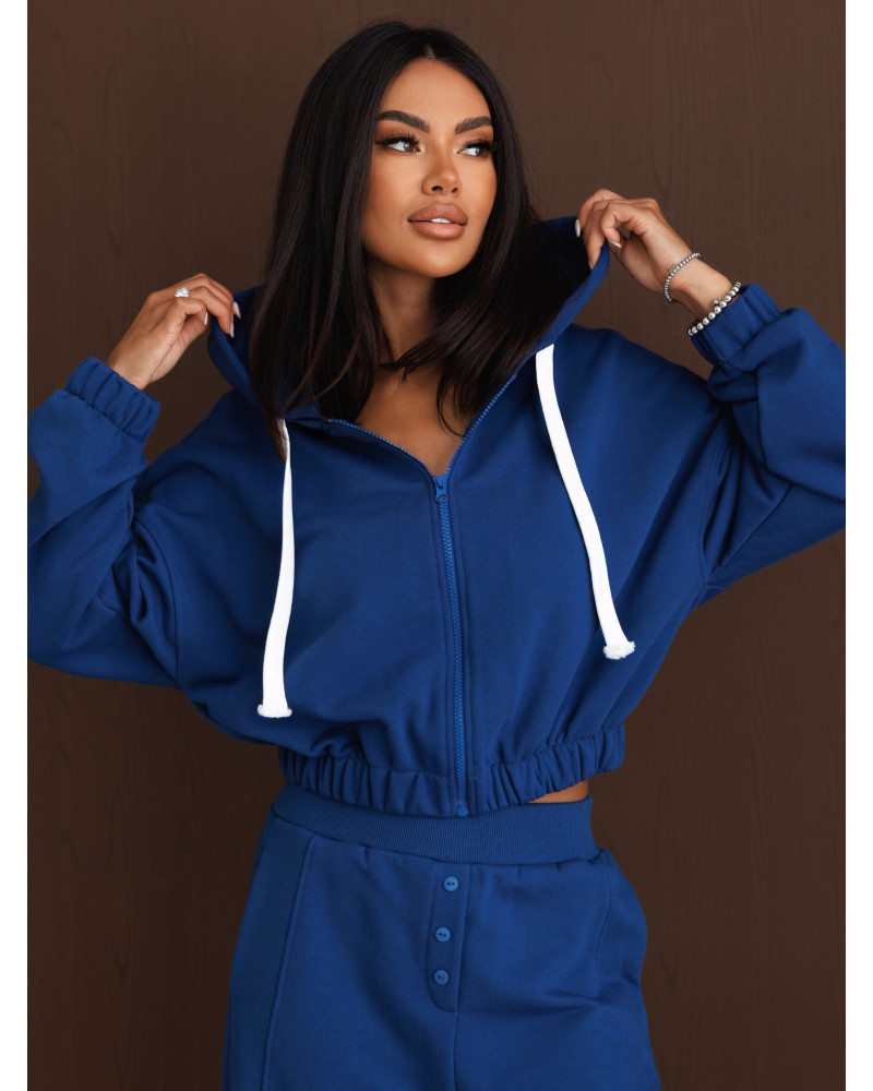 Bluza na zamek z naszywką By o la la...! navy
