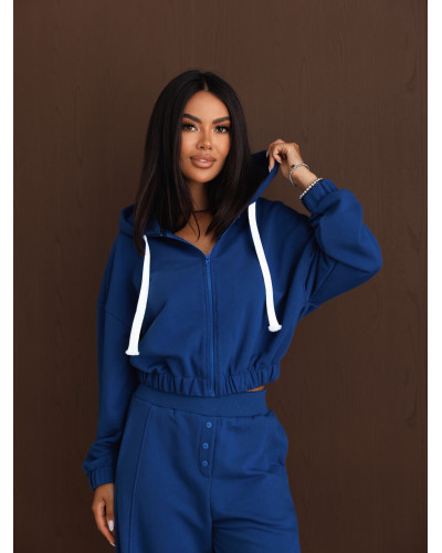 Bluza na zamek z naszywką By o la la...! navy