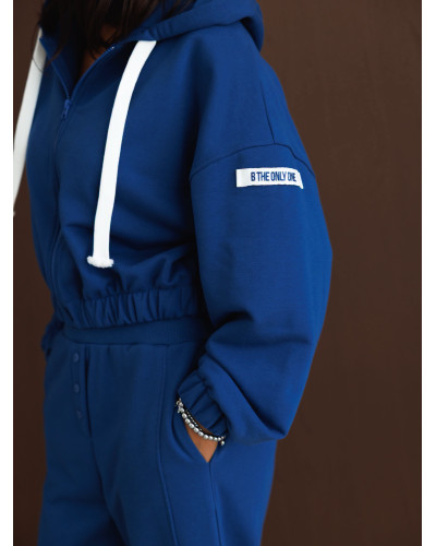 Bluza na zamek z naszywką By o la la...! navy