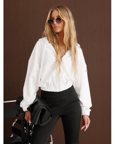 Bluza na zamek z naszywką By o la la...! perła