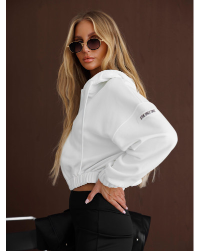 Bluza na zamek z naszywką By o la la...! perła
