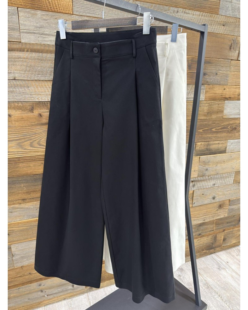 Spodnie materiałowe z zakładką By o la la...! czarne