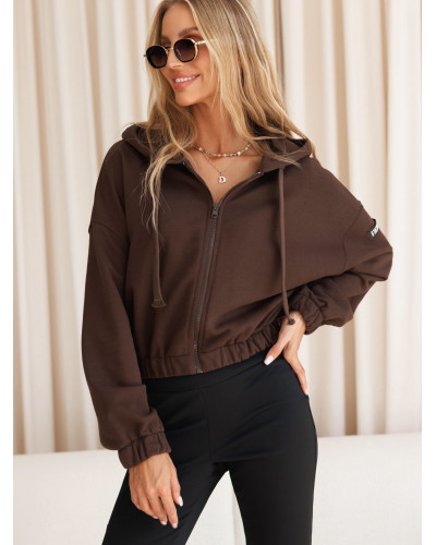 Bluza na zamek z naszywką By o la la...! espresso